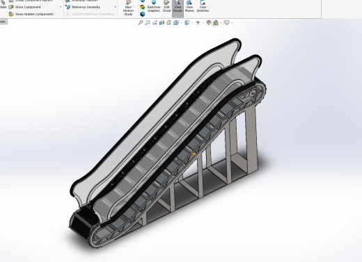 SolidWorks自动扶梯驱动装配和动画缩略图
