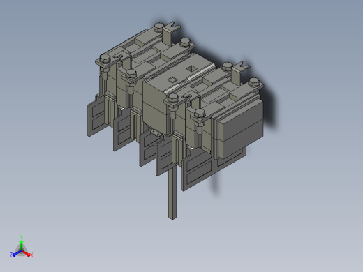 HH15-400_4QSA 4P隔离开关熔断器组三维模型202103