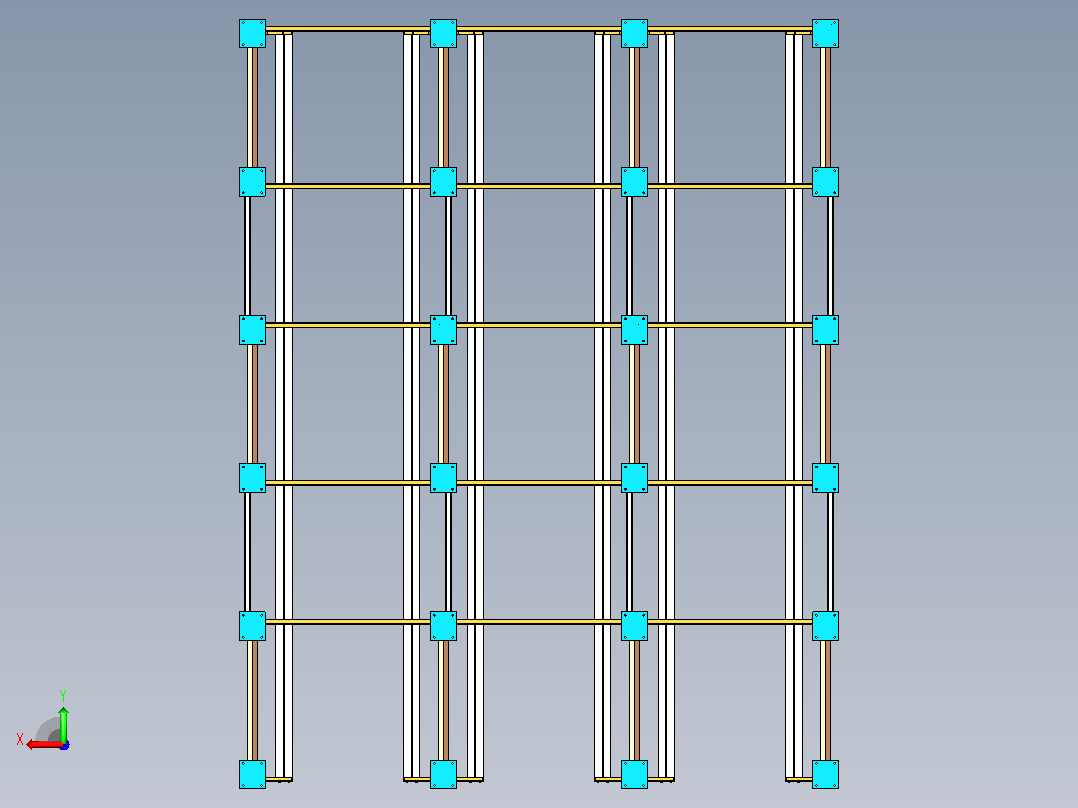 穿梭式托盘货架3D数模图纸+STP格式后视图