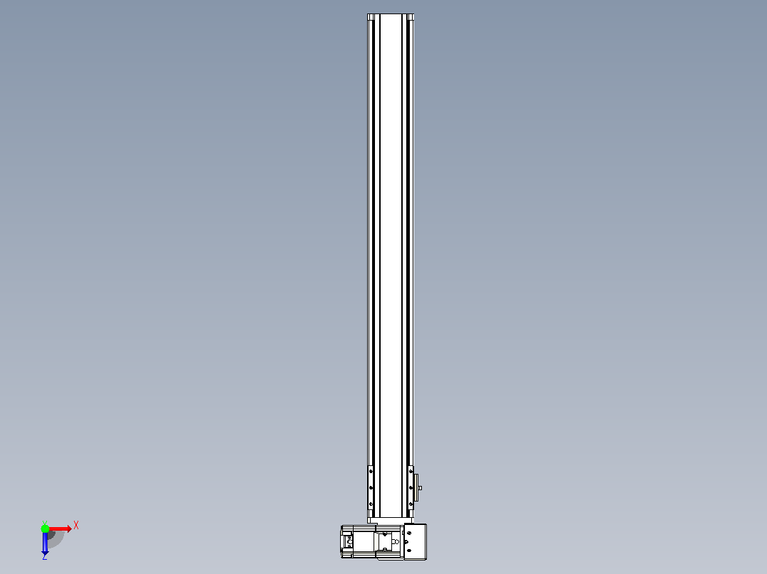 皮带直线轴半封闭可选导轨TPA-HNB-85S-90-L750-RU-C-P20-N3俯视图