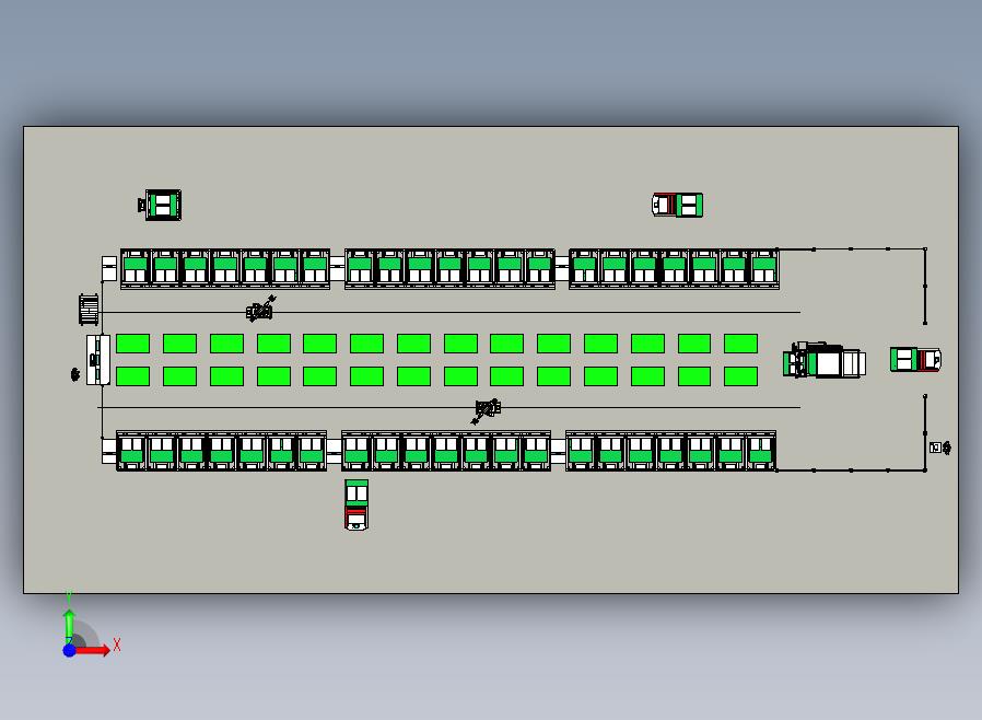 电池充电测试流水线step格式前视图