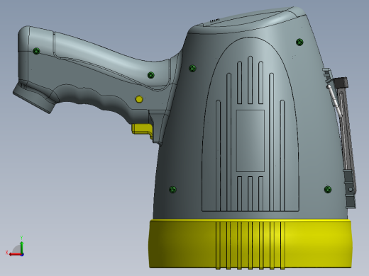 手持聚光灯手电筒模型3D图纸 STEP格式后视缩略图