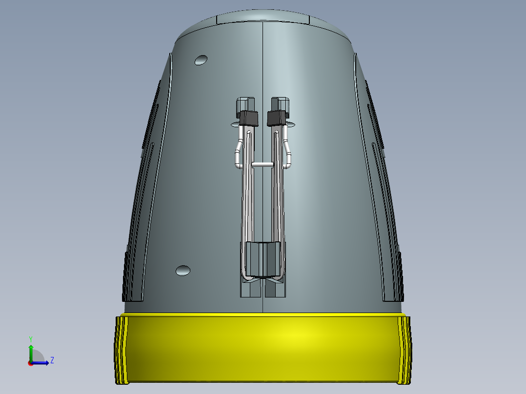手持聚光灯手电筒模型3D图纸 STEP格式左视图