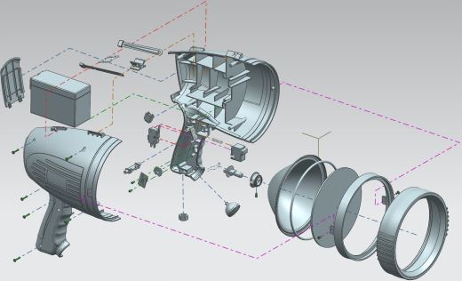 手持聚光灯手电筒模型3D图纸 STEP格式缩略图