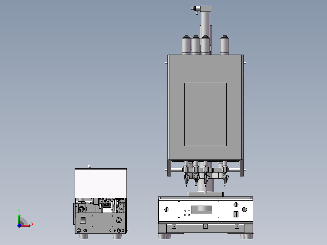 桌面式全自动四轴锁螺丝机前视图