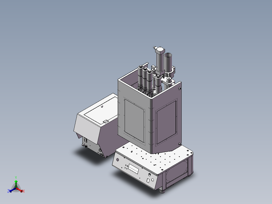 桌面式全自动四轴锁螺丝机正等轴测图