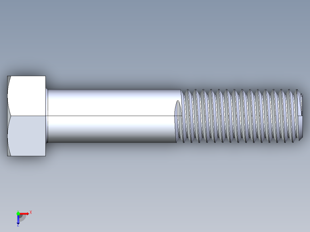 UNC 六角螺栓-Hex Bolt 0.625-11 x 3俯视图