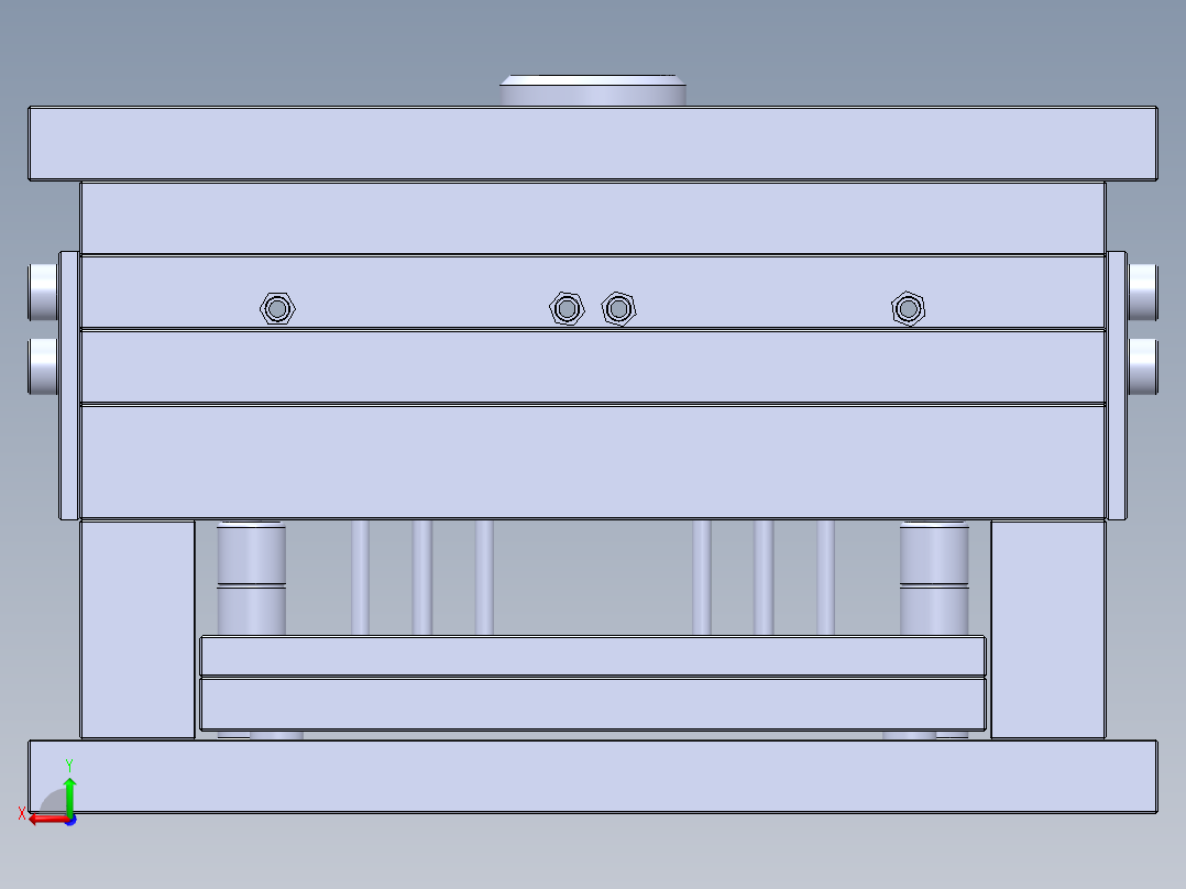 自动脱模三板注射模后视图