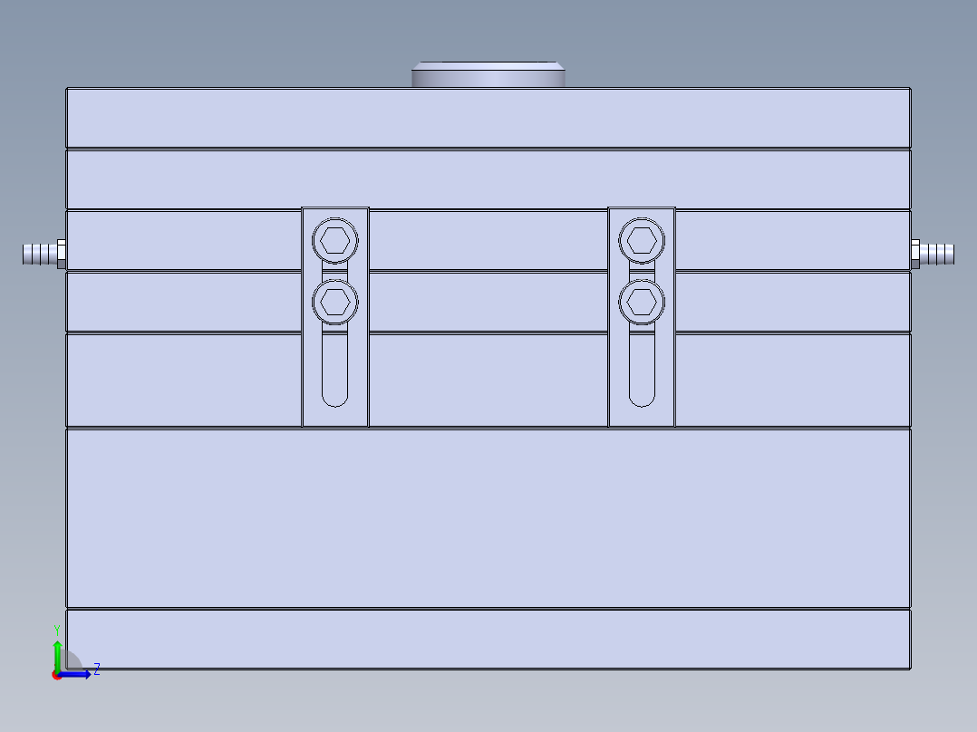 自动脱模三板注射模左视图