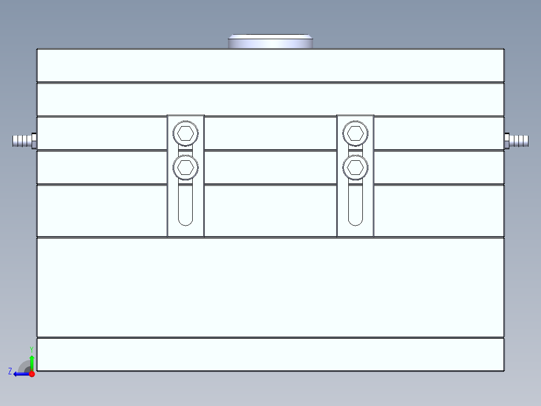 自动脱模三板注射模右视图