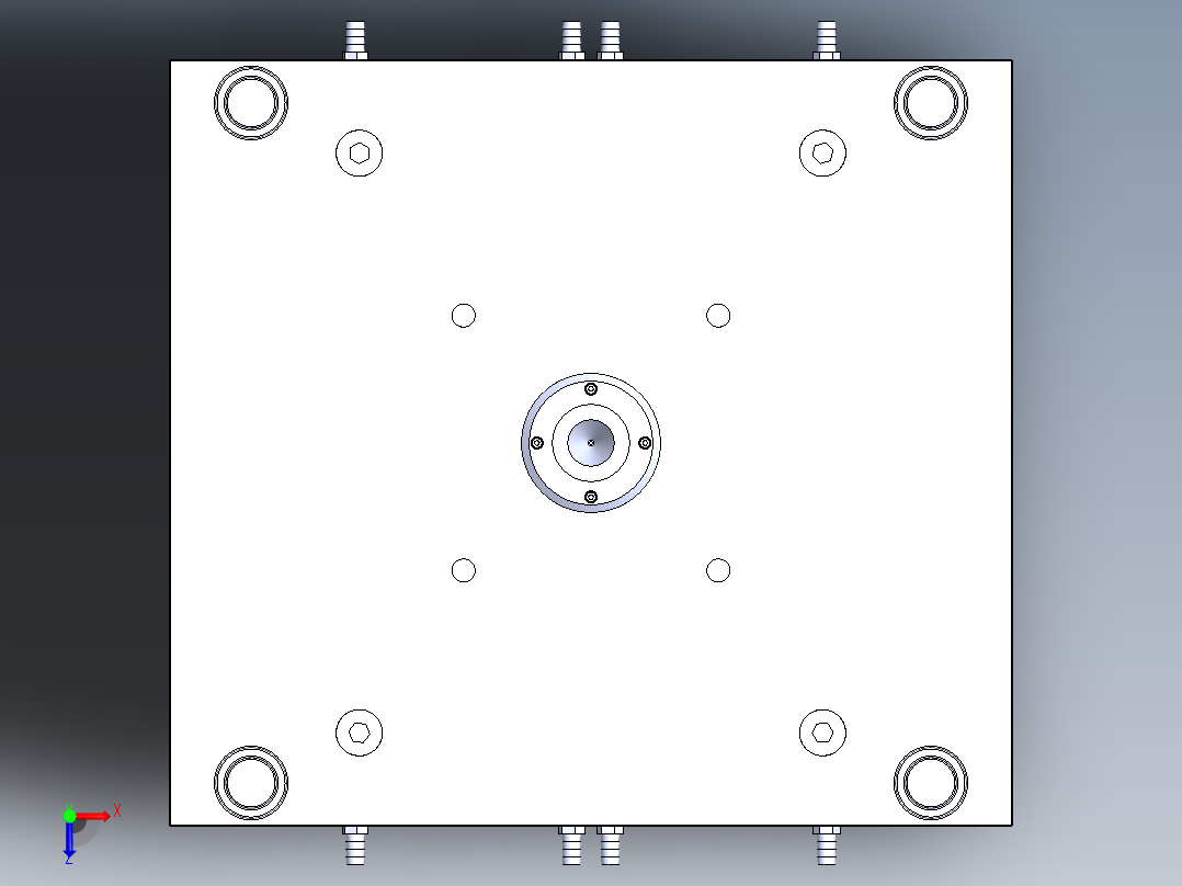 自动脱模三板注射模俯视图