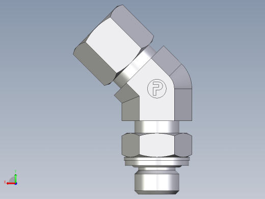 卡套式工业通用硬管接头EO_Adjustable_locknut_45_deg_elbow_VEE10LMCF后视缩略图