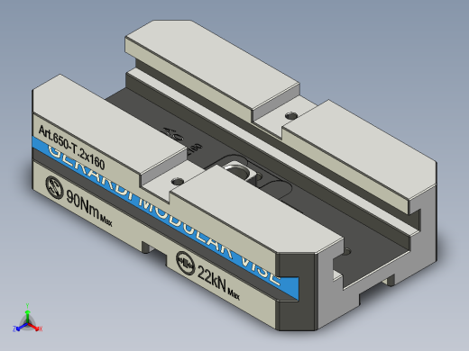 Gerardi 模块化虎钳 art.650-T2x160正等轴测缩略图