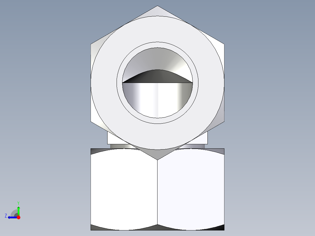 卡套式工业通用硬管接头EO_Swivel_nut_elbow_EW22L71右视图