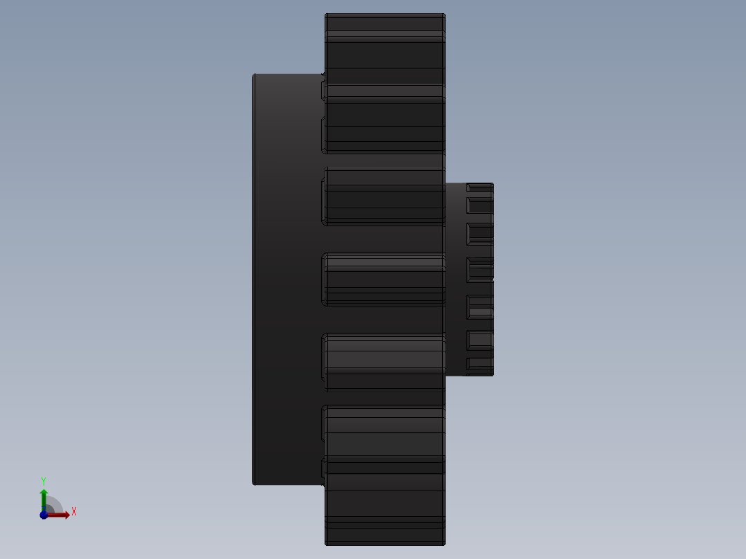 6542 Dark Stone Technic Gear 16 Tooth with Clutch.SLDPRT前视图
