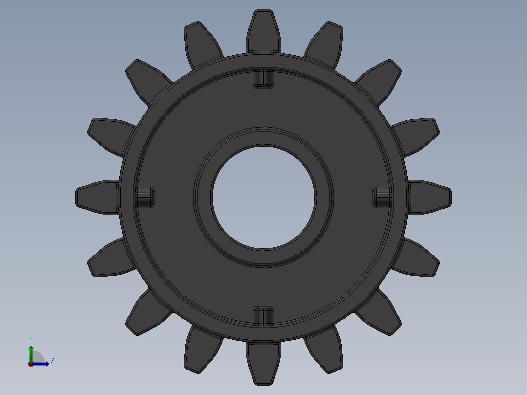 6542 Dark Stone Technic Gear 16 Tooth with Clutch.SLDPRT左视图