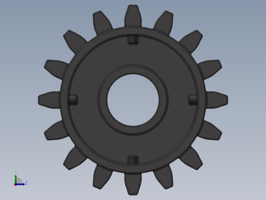 6542 Dark Stone Technic Gear 16 Tooth with Clutch.SLDPRT左视缩略图