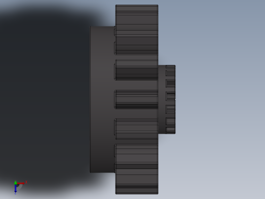 6542 Dark Stone Technic Gear 16 Tooth with Clutch.SLDPRT俯视缩略图