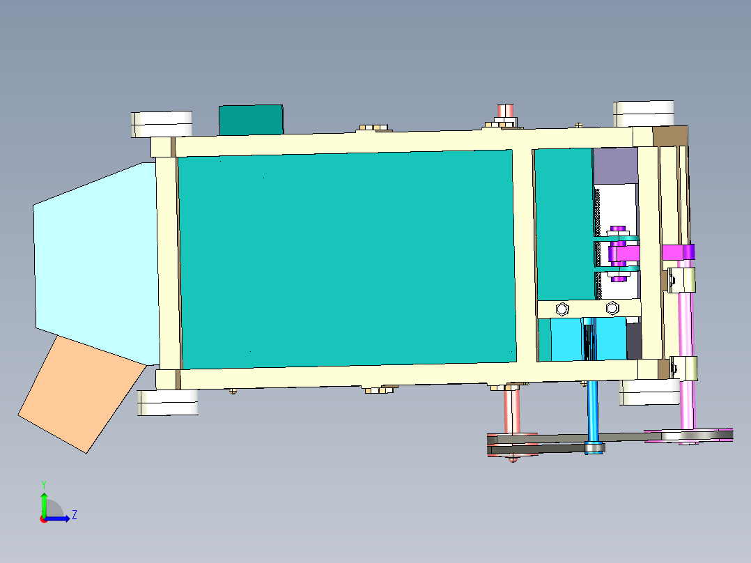 谷粒筛选机左视图