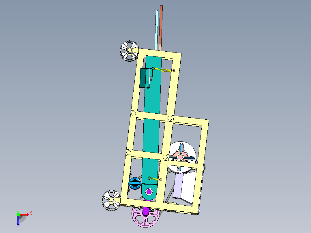谷粒筛选机俯视图