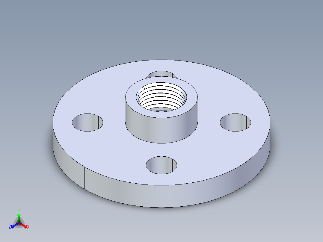 聚氯乙烯配件24-Sch80_Flange One-Piece_FPT_852-005_0.5in主视图
