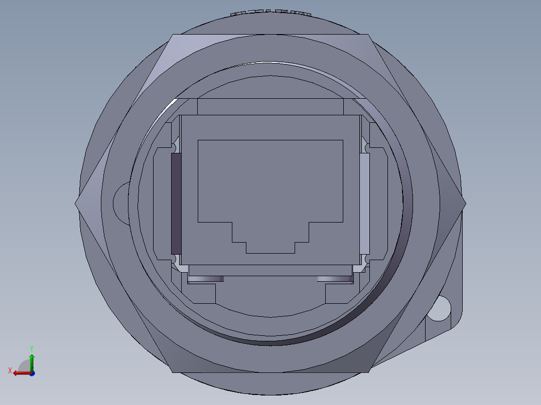网口航空插头威浦RJ45F71后视图