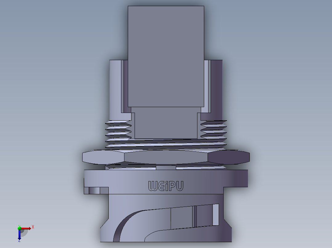 网口航空插头威浦RJ45F71俯视图