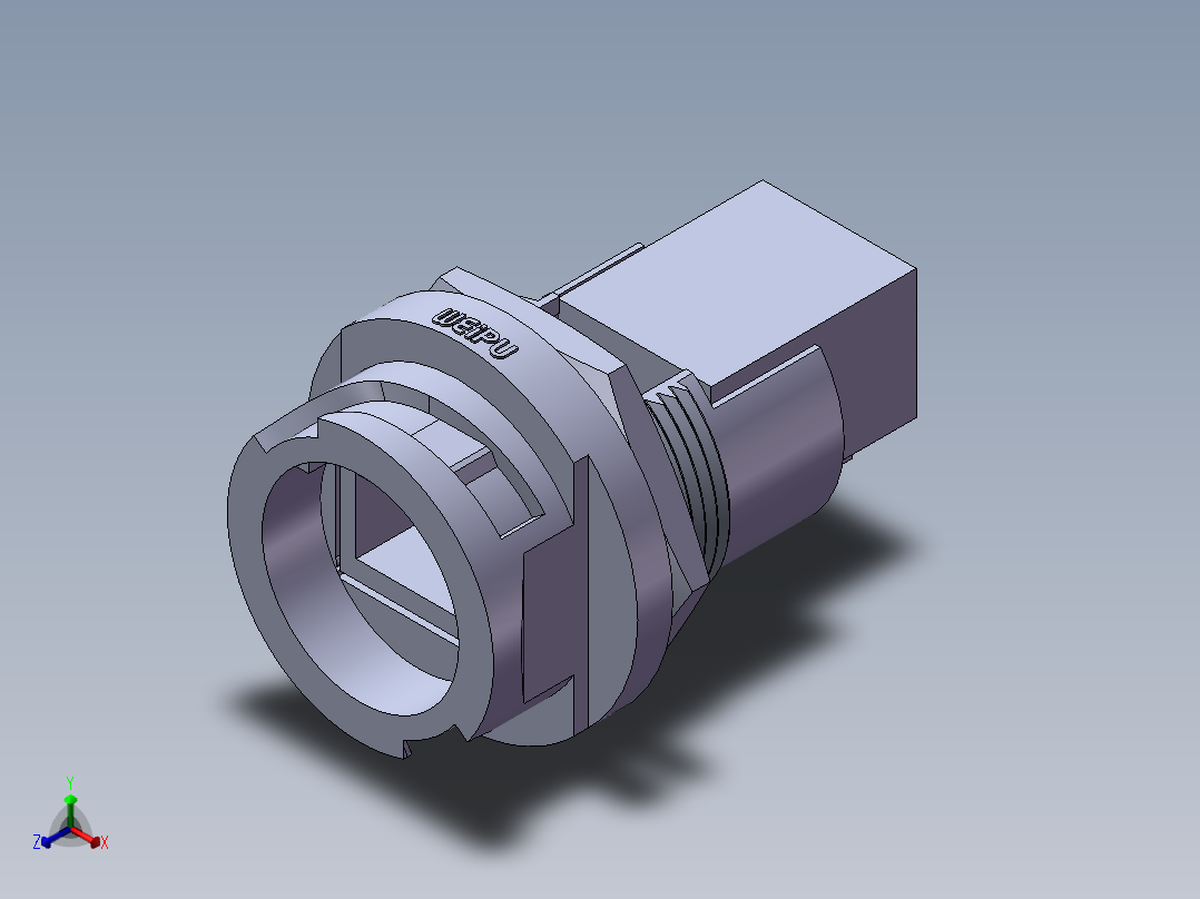 网口航空插头威浦RJ45F71正等轴测图