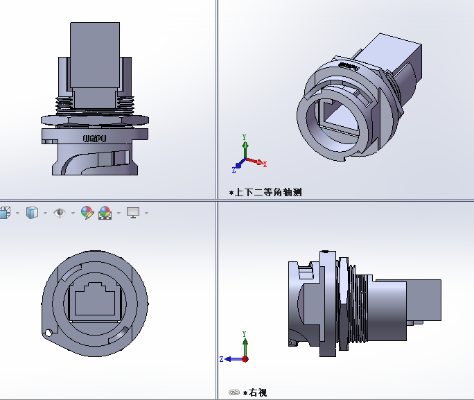 网口航空插头威浦RJ45F71
