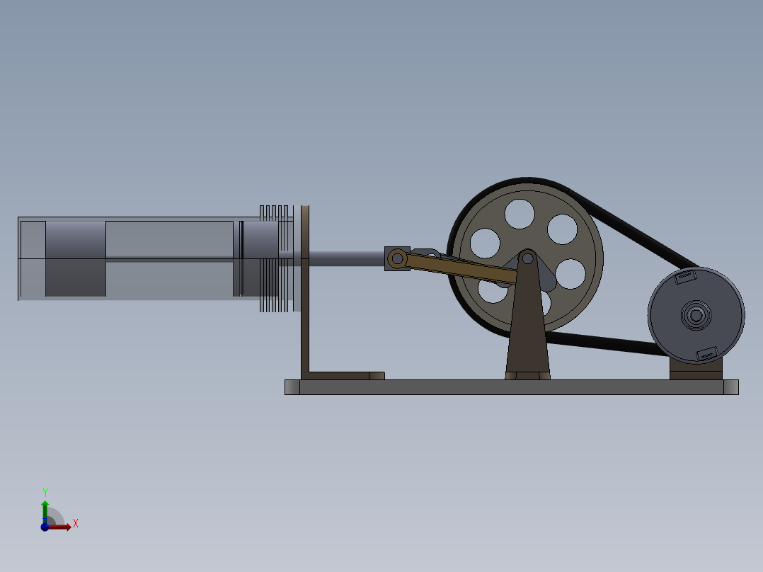 往复直线；往复移动前视图