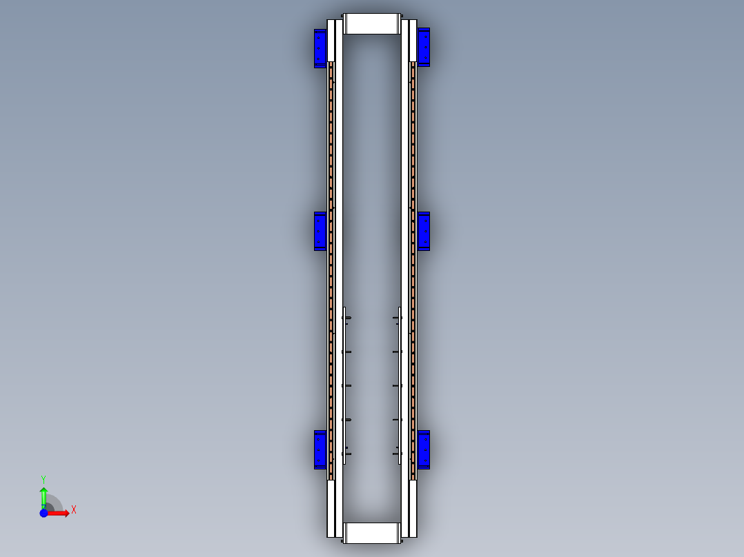 704轴数控铣床机台PROE设计前视图
