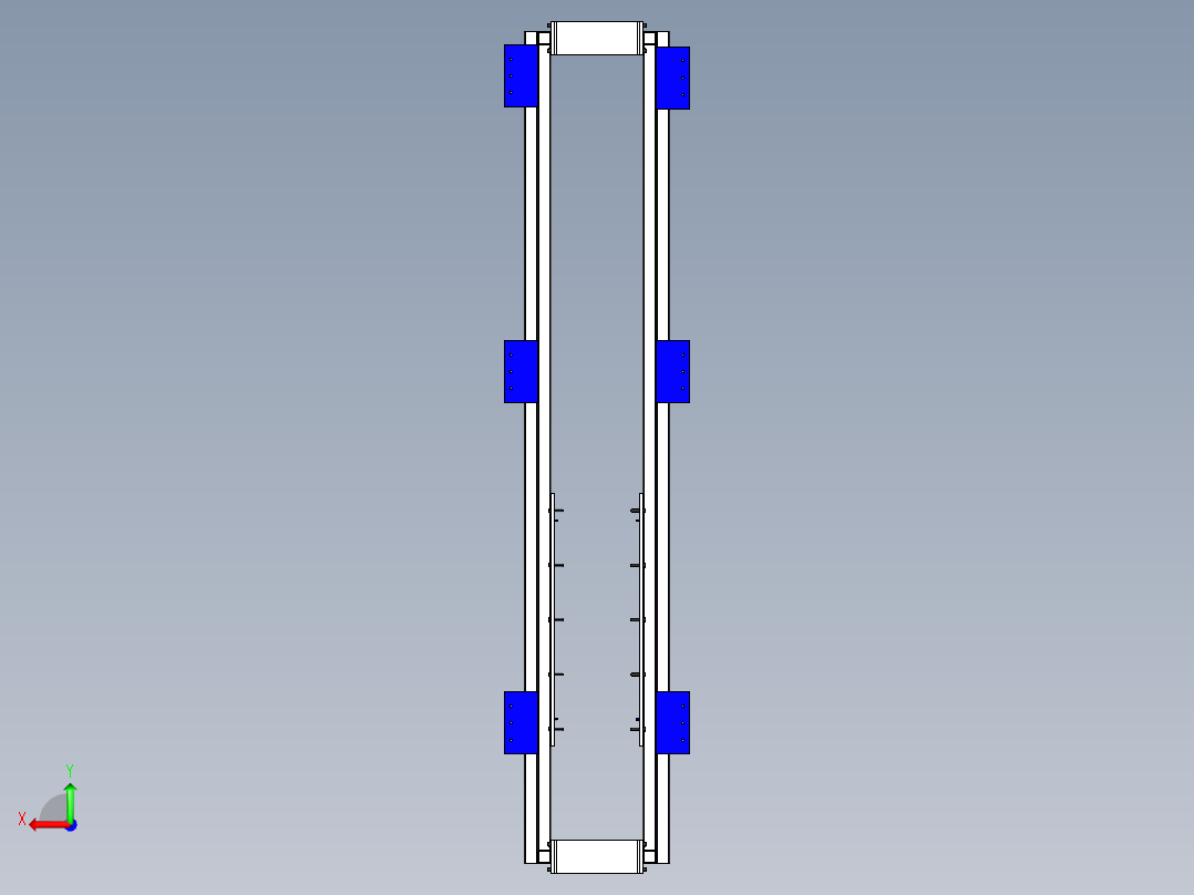 704轴数控铣床机台PROE设计后视图