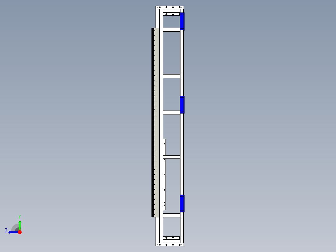 704轴数控铣床机台PROE设计右视图