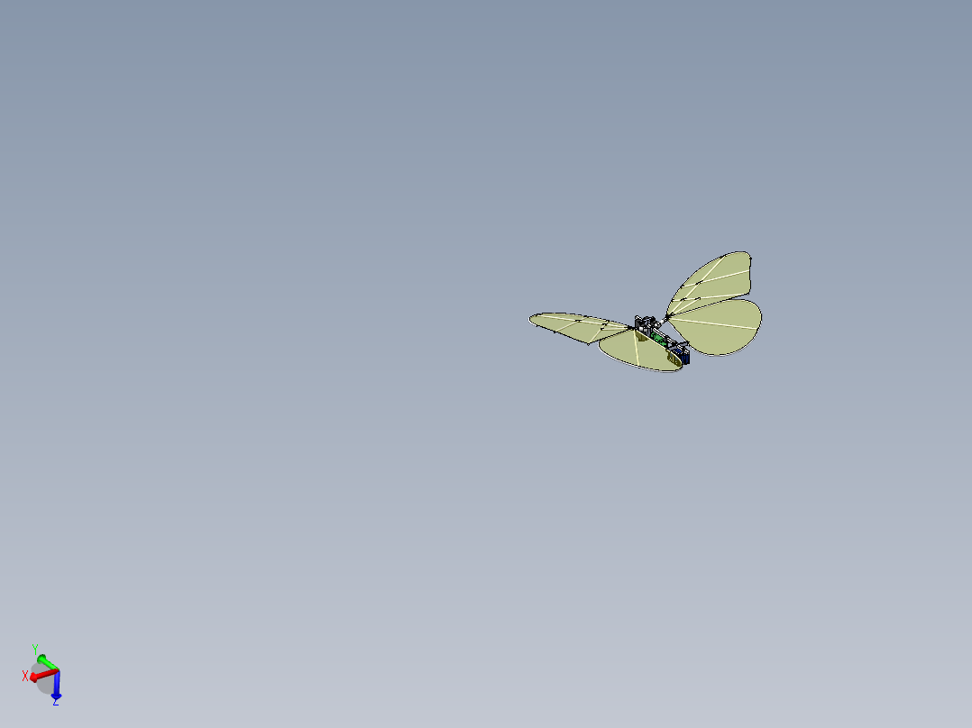 仿生蝴蝶三维模型设计含零件图