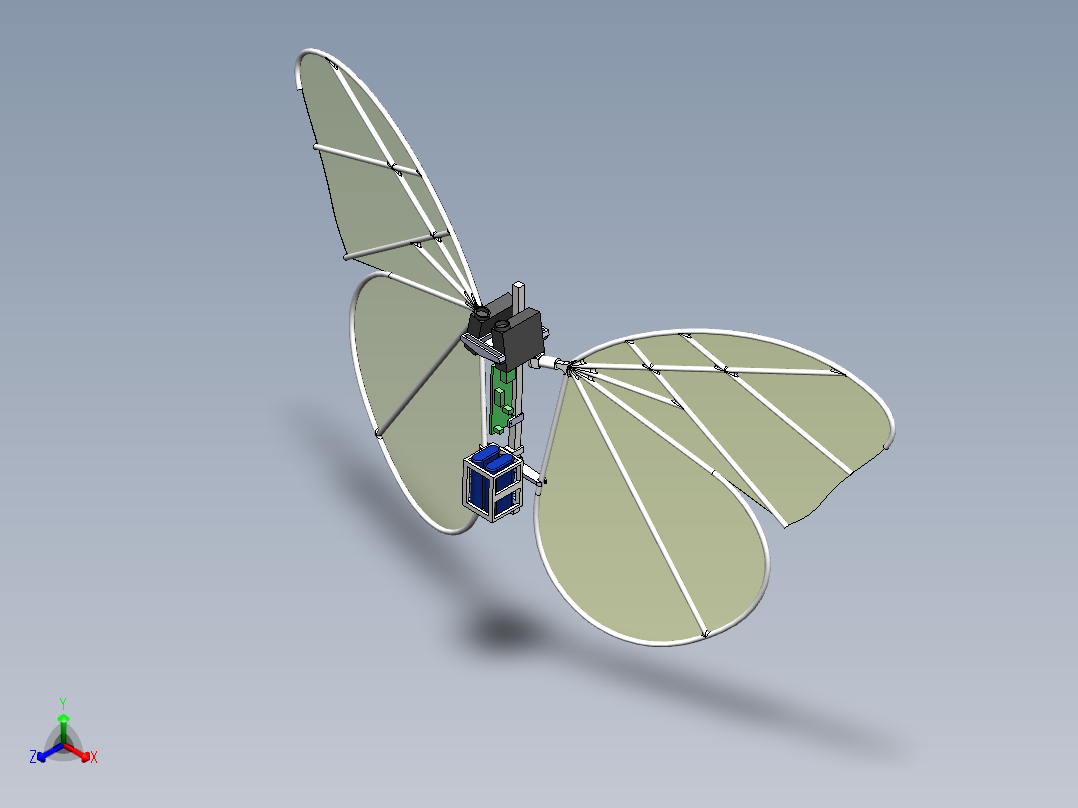 仿生蝴蝶三维模型设计含零件图正等轴测图