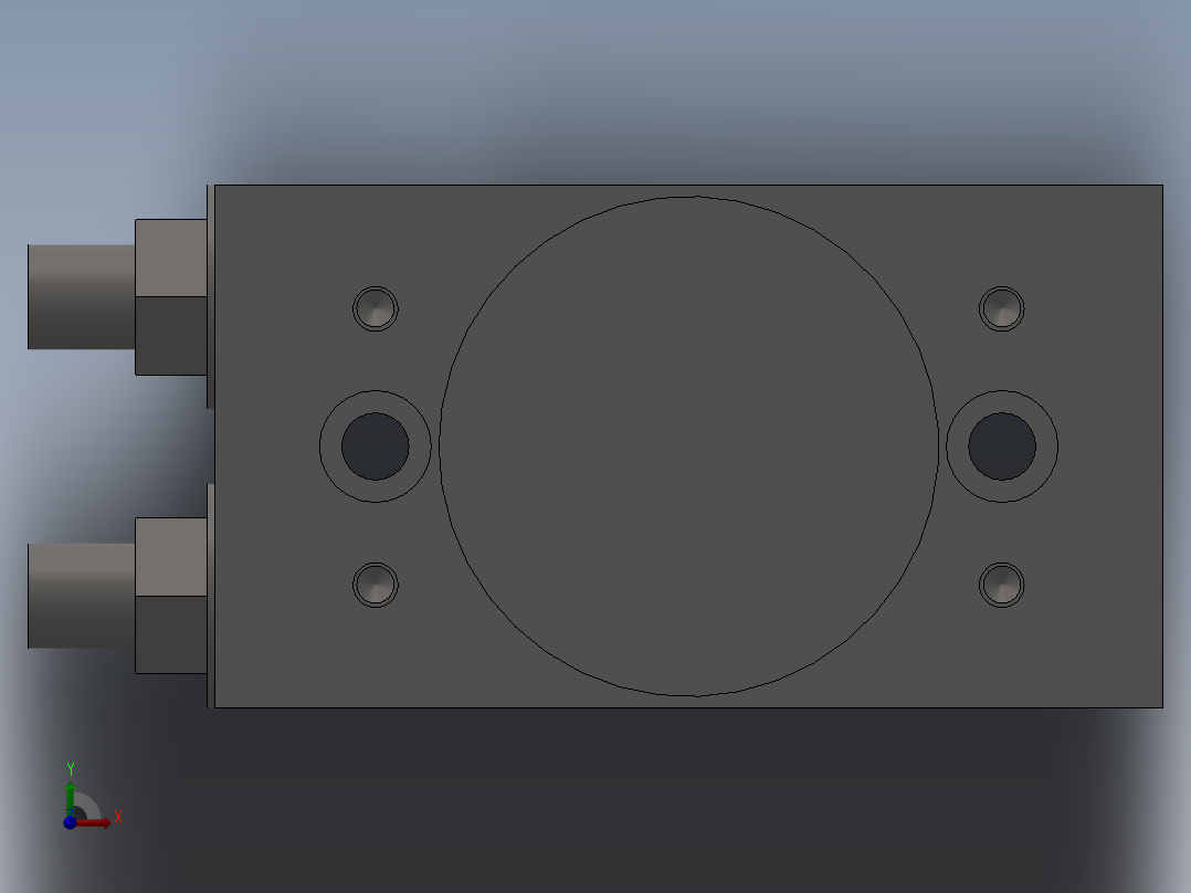 203自动器HRQ30A缸体前视图