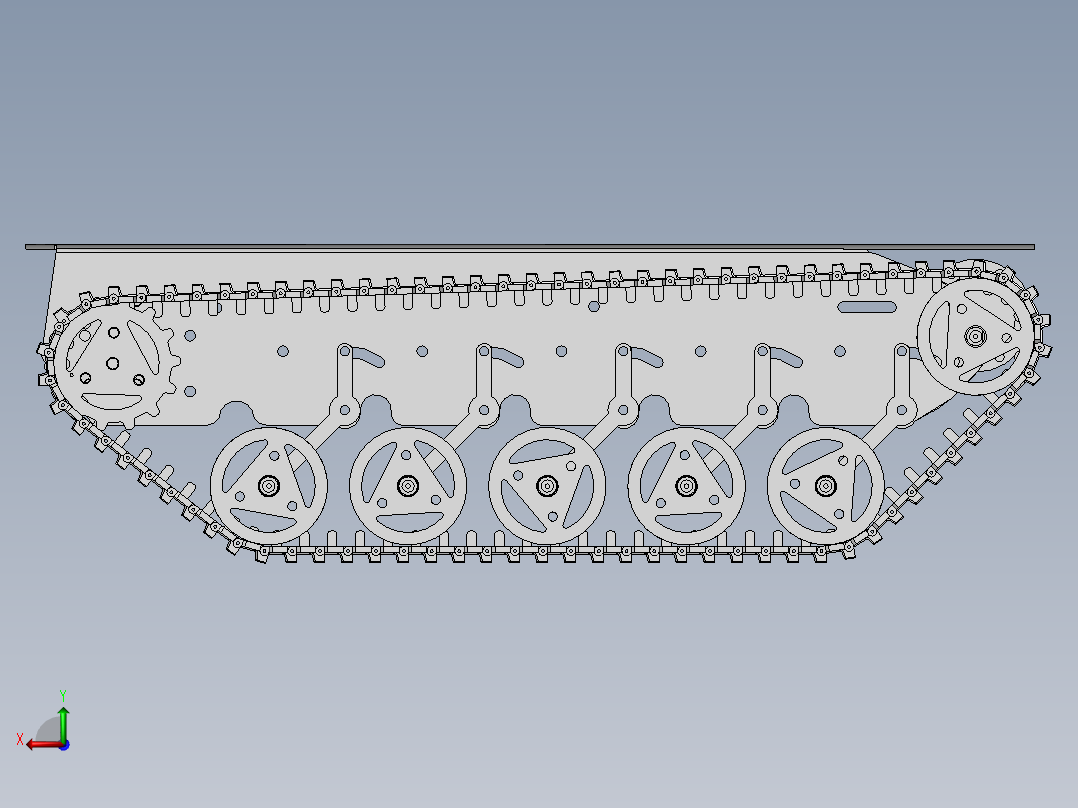 履带底盘模型后视图