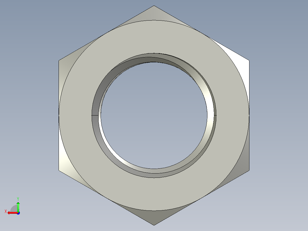 公制六角螺母-Metric Hex Nuts M36 x 4mm Thread后视图