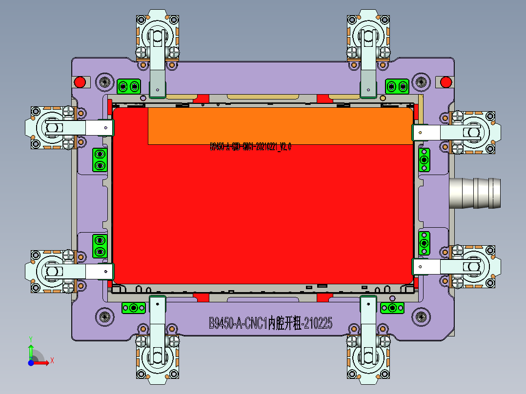 压铸件铣内腔程序模型图前视图