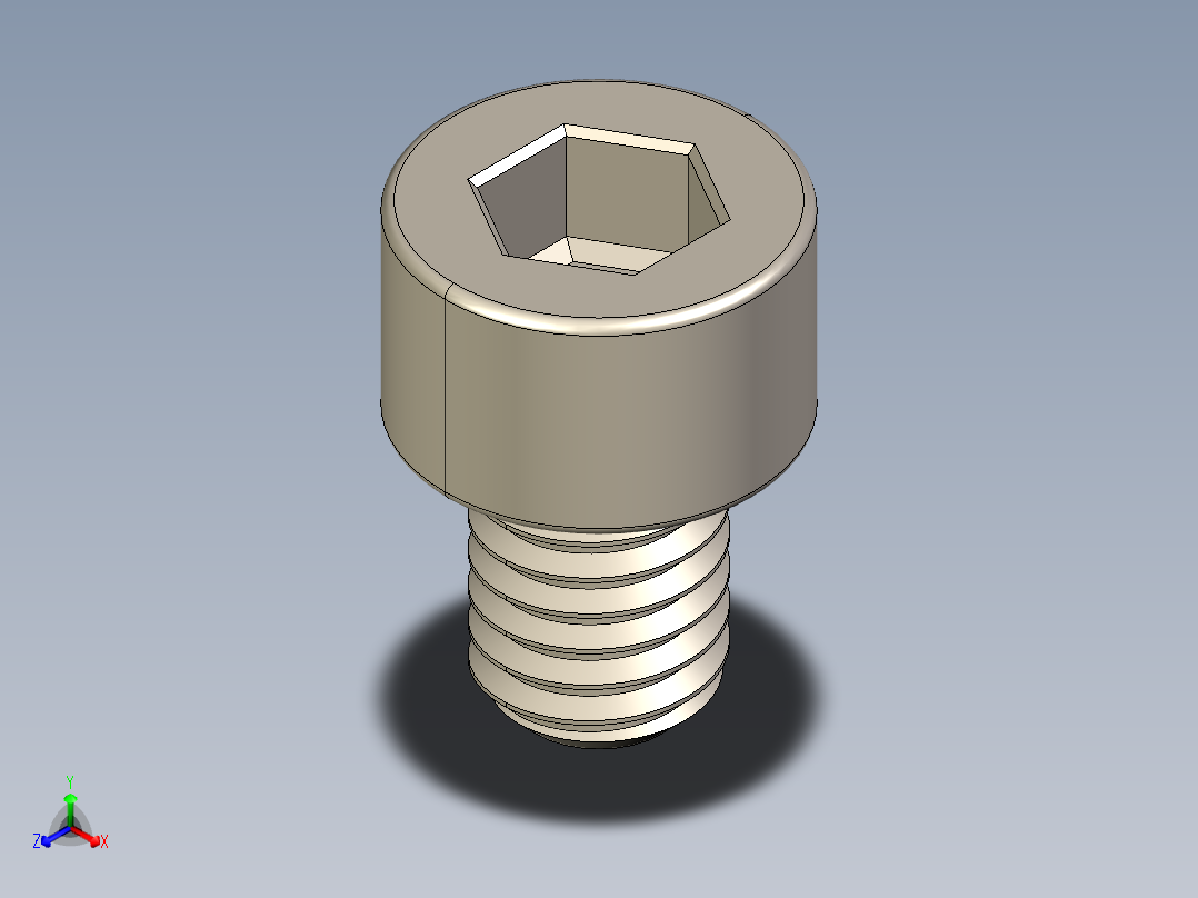 Screw_DIN_912_M6x8F_A2.STEP公制内六角螺钉主视图