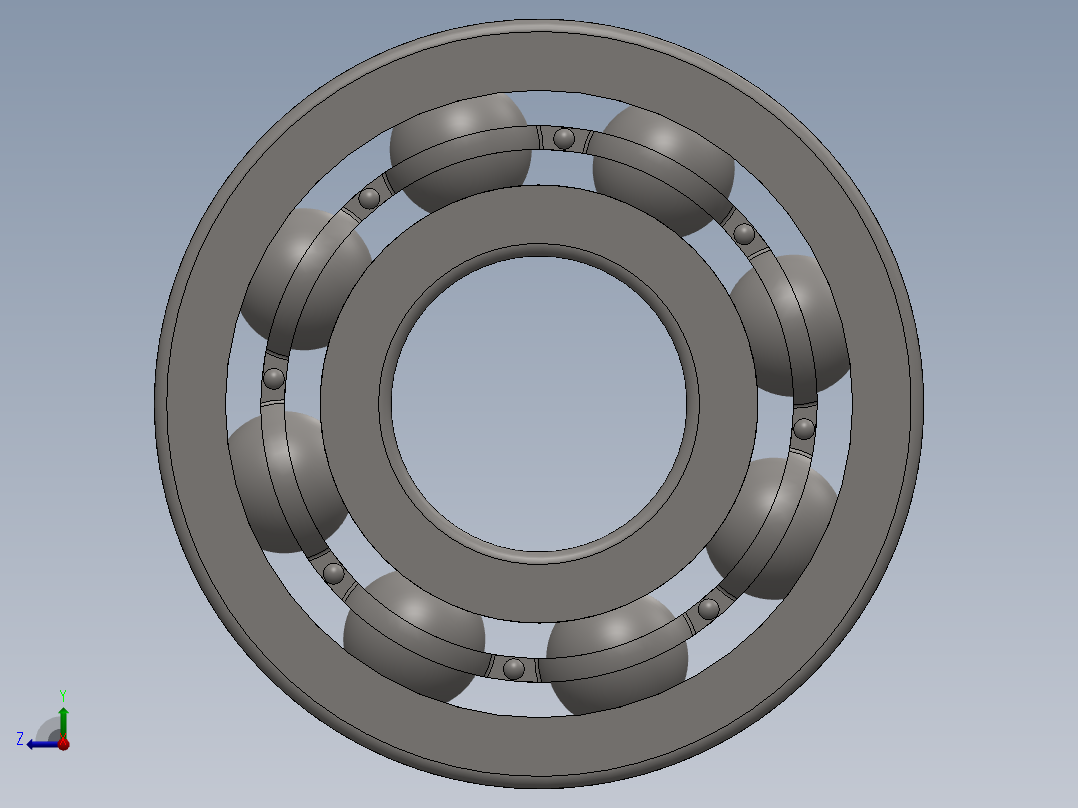 滚珠轴承右视图