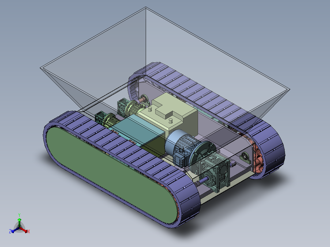 YX-2380 矿山巷道物料运输履带车正等轴测图
