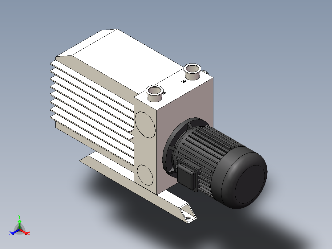 泵、水泵、2XZ-15D直联式旋片真空泵(南光机器)正等轴测图