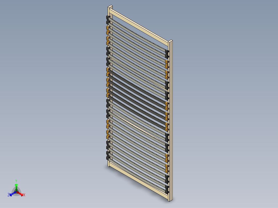 板条框架 90x200正等轴测图