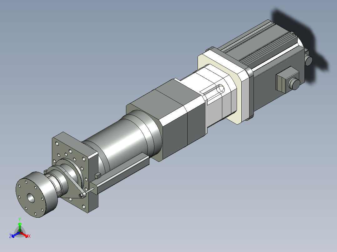 伺服电动缸G-210574正等轴测图
