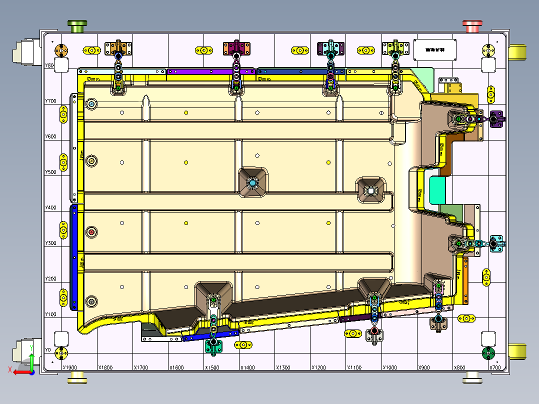 后地板右底护板检具后视图