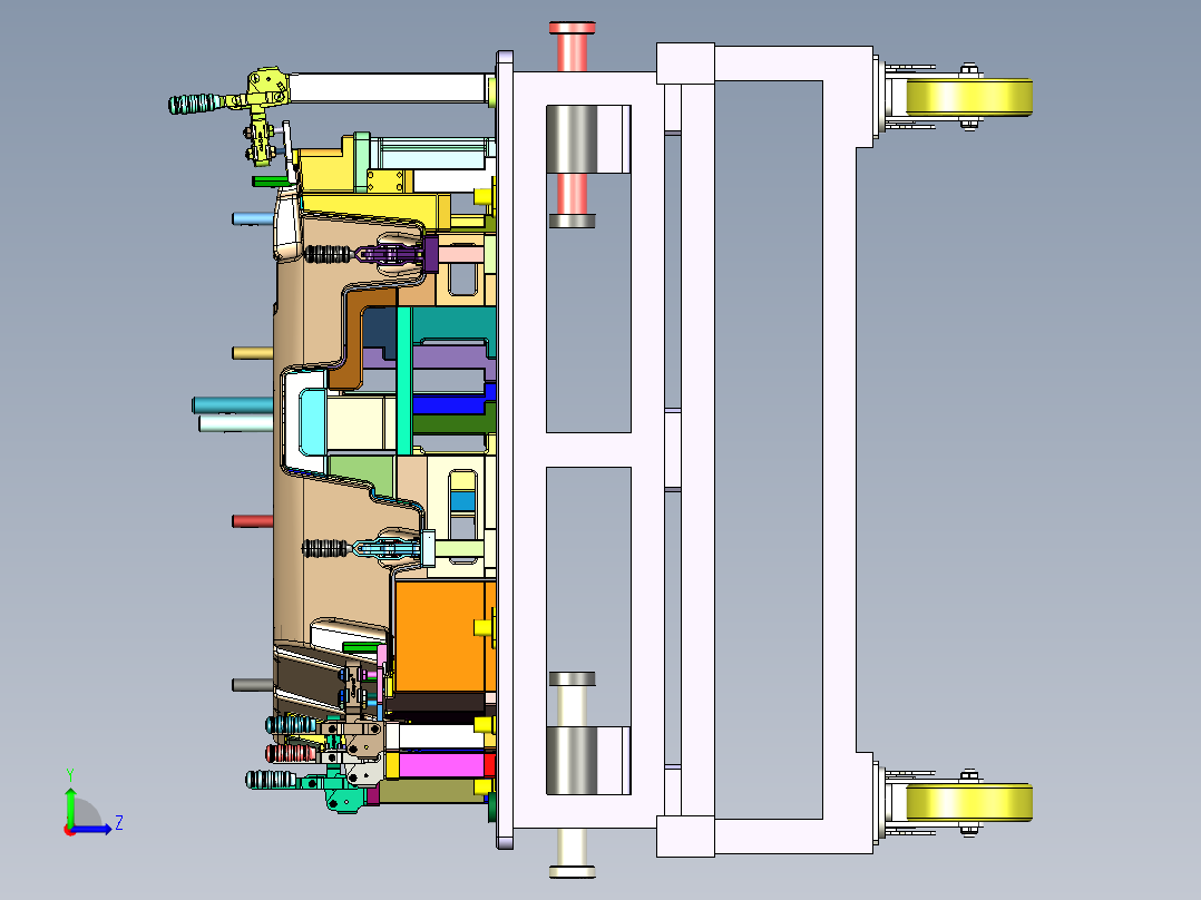 后地板右底护板检具左视图