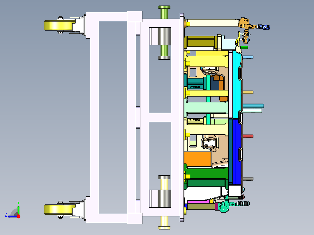 后地板右底护板检具右视图