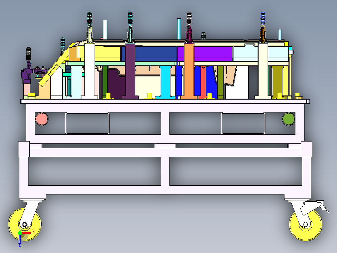 后地板右底护板检具俯视图