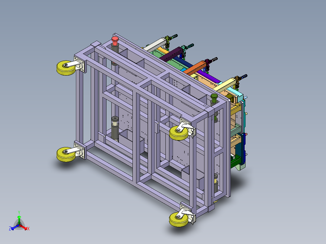 后地板右底护板检具正等轴测图